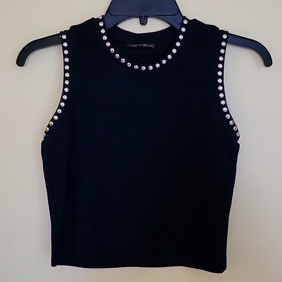 Zara Tops - Zara TRF high neck crop tank DARK NAVY